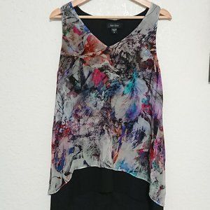 Karen Kane watercolor top M NWOT